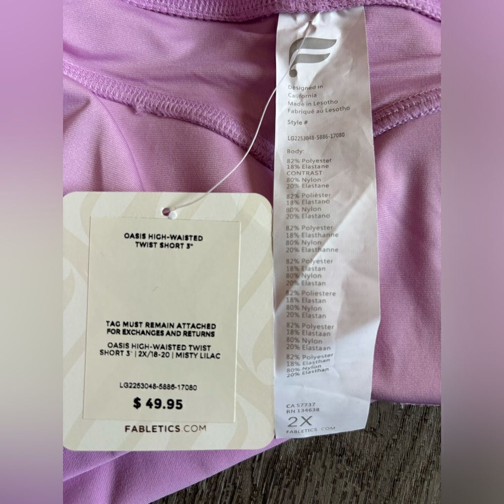 Fabletics oasis high waisted twist shorts 3” NWT - image 3